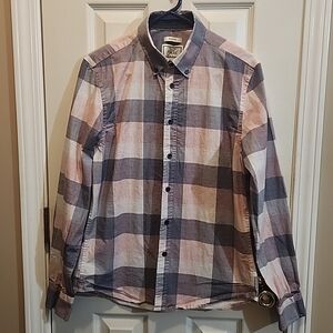 Jos. A. Bank 1905 Gray And Pink Check Shirt